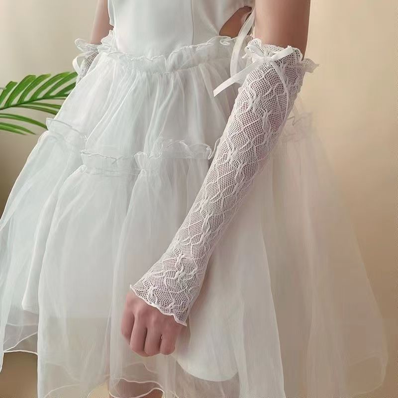 Summer Long Lace Ruffle Mesh F - Fingerless Glove Knit recension och pris