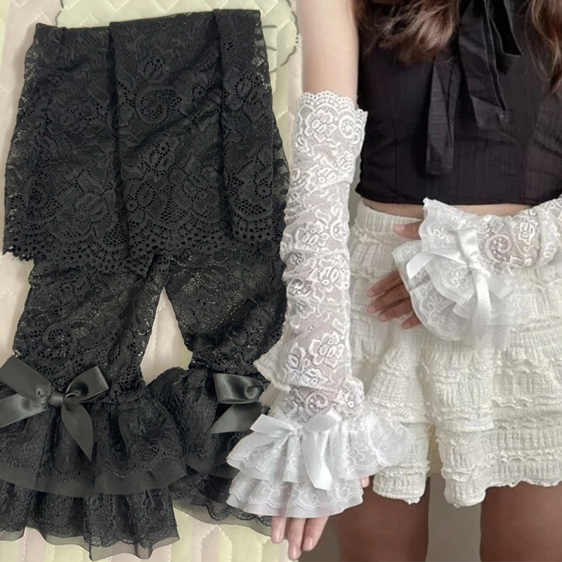 Hollow Out Lace Long Arm Sleev - Fingerless Glove Knit recension och pris