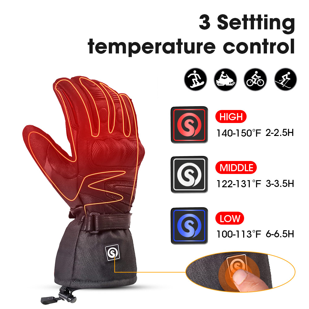 Snow Deer Winter Electric Heat - Ski Glove Waterproof recension och pris