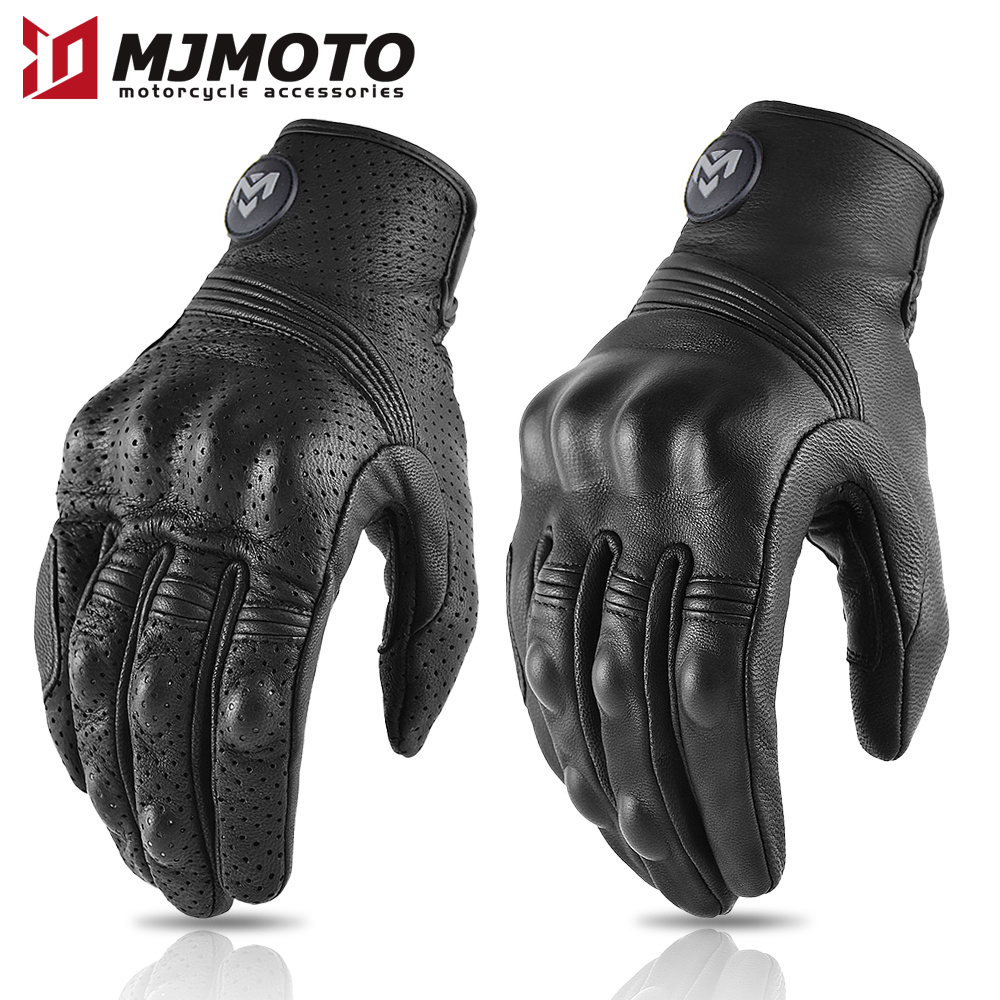 Men's Retro Perforated Leather - Cycling Glove Padded recension och pris