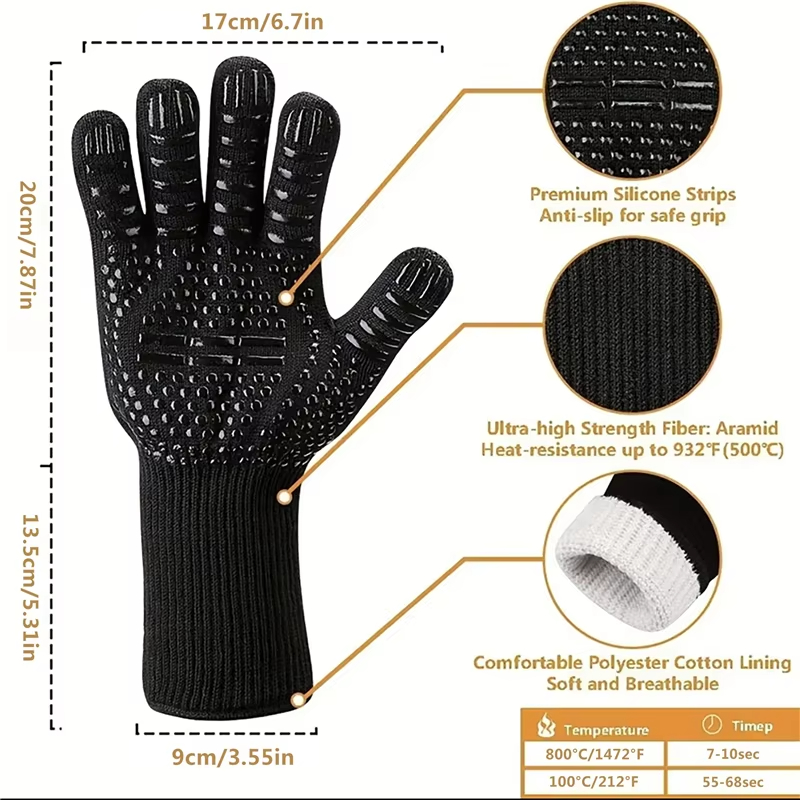 1PCS Piece BBQ Gloves High Tem - Oven Mitt Silicone recension och pris