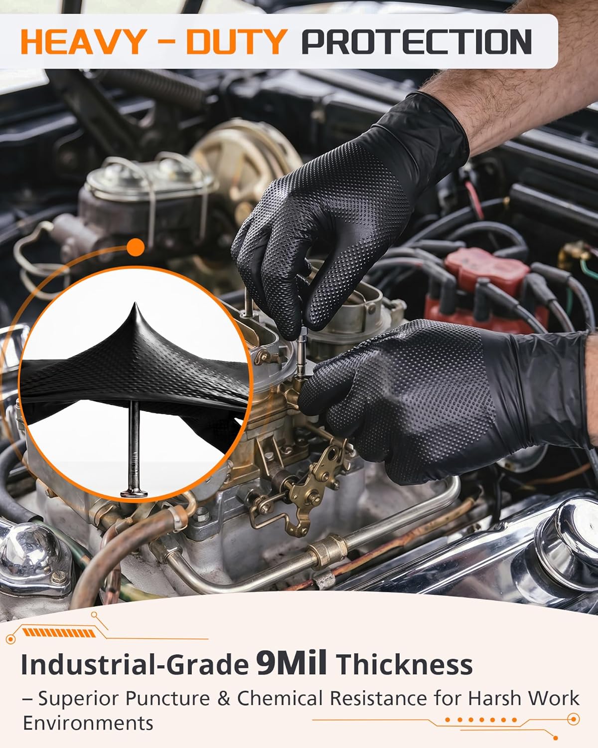 9mil Heavy Duty Disposable Nit - Nitrile Mechanic Glove recension och pris