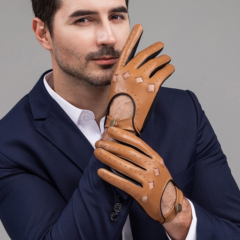 Men Leather Gloves Motorcycle  - Leather Driving Glove recension och pris