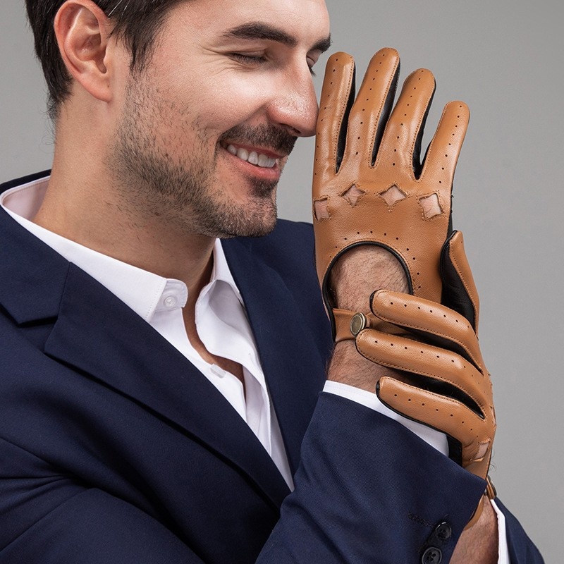 Men Leather Gloves Motorcycle  - Leather Driving Glove recension och pris