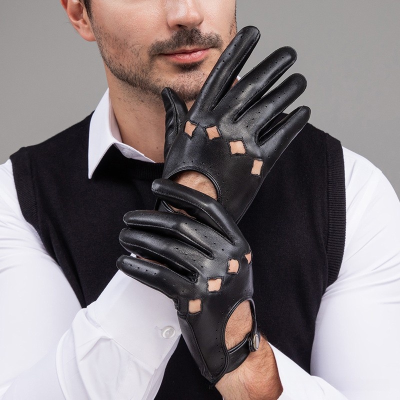 Men Leather Gloves Motorcycle  - Leather Driving Glove recension och pris