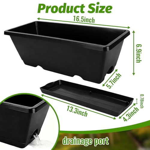 7 Black 17-Inch Rectangular Pl - Gardening Glove Waterproof recension och pris