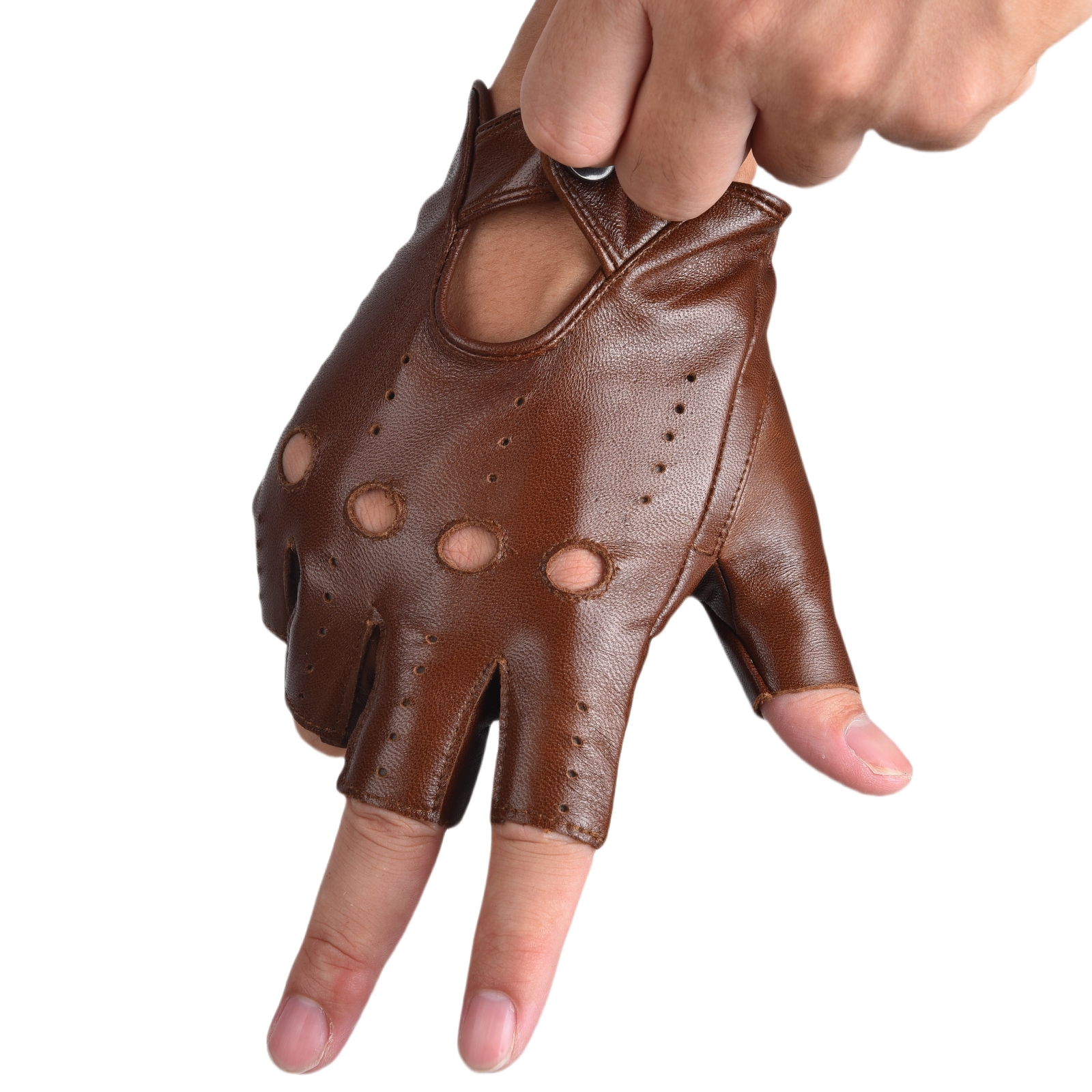 Mens Fingerless Half Finger Le - Leather Driving Glove recension och pris