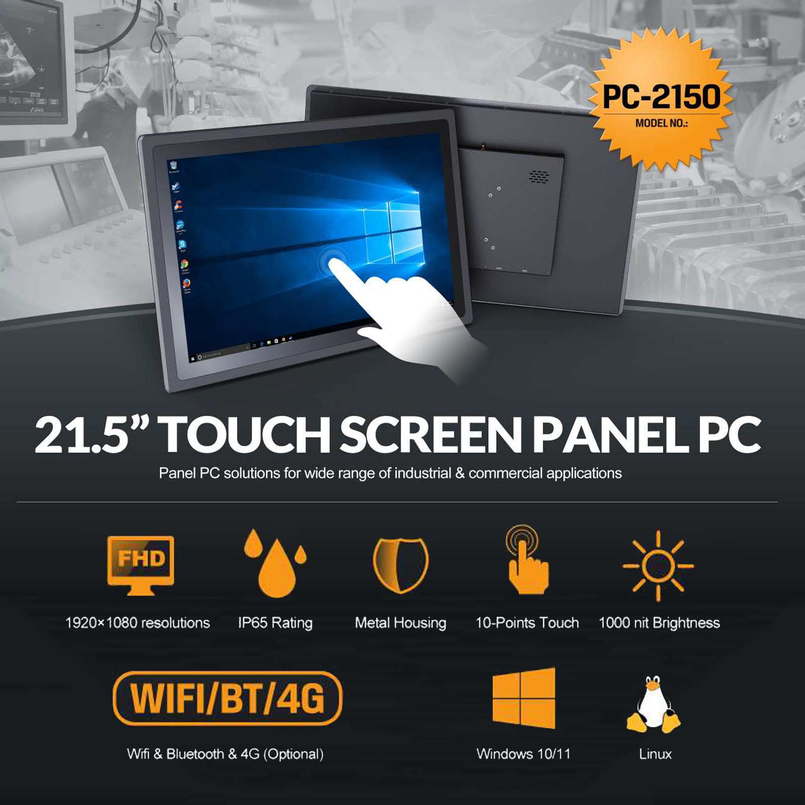 Custom IP65 Waterproof Fanless - Touchscreen Glove Capacitive recension och pris