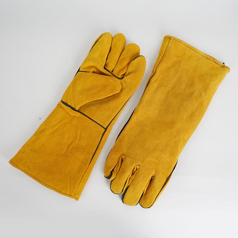 1 Pair 40Cm Welding Leather Gl - Heat Resistant Glove recension och pris