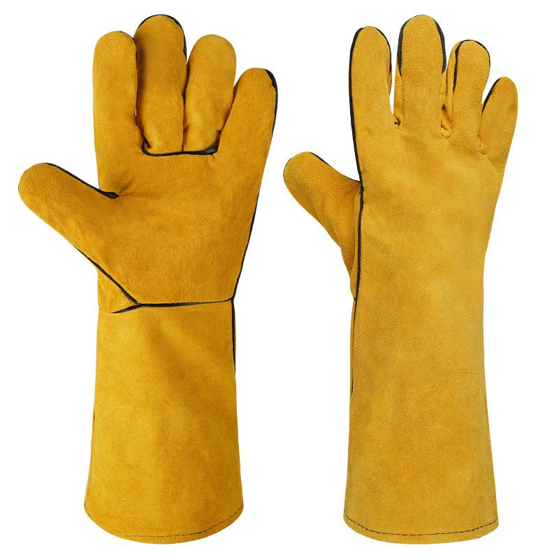 1 Pair 40Cm Welding Leather Gl - Heat Resistant Glove recension och pris