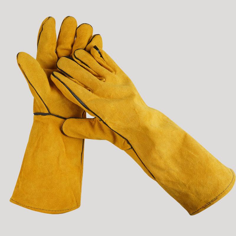 1 Pair 40Cm Welding Leather Gl - Heat Resistant Glove recension och pris