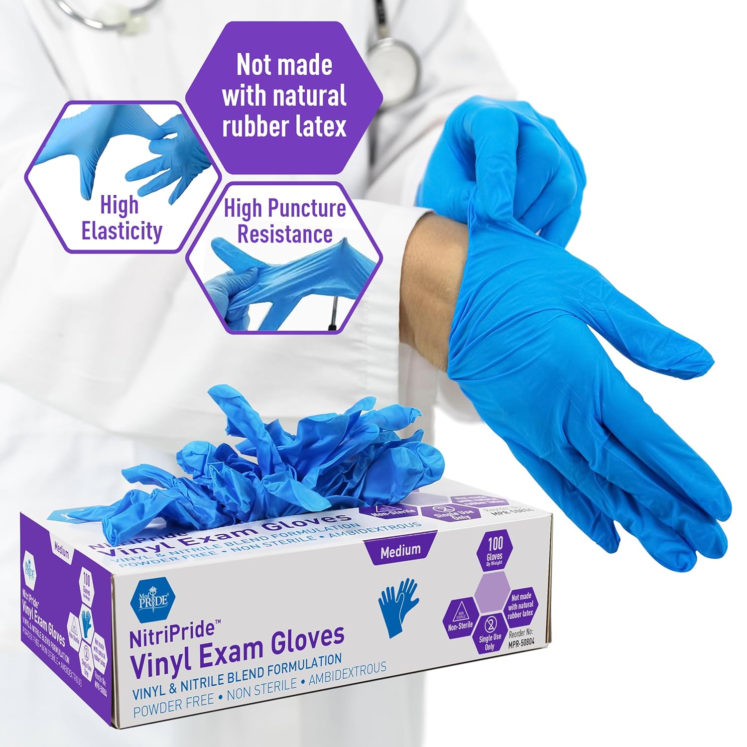Powder-Free Nitrile/Vinyl Blen - Latex Disposable Glove recension och pris