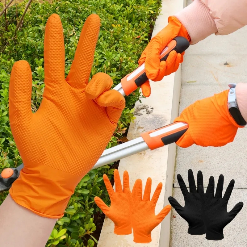 Heavy Duty Orange Nitrile Glov - Nitrile Mechanic Glove recension och pris