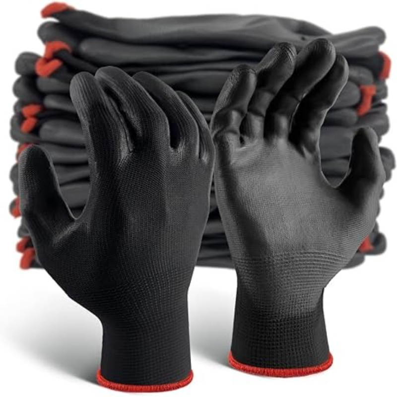 6/12/18PCS Black PU Coating Gl - Nitrile Mechanic Glove recension och pris
