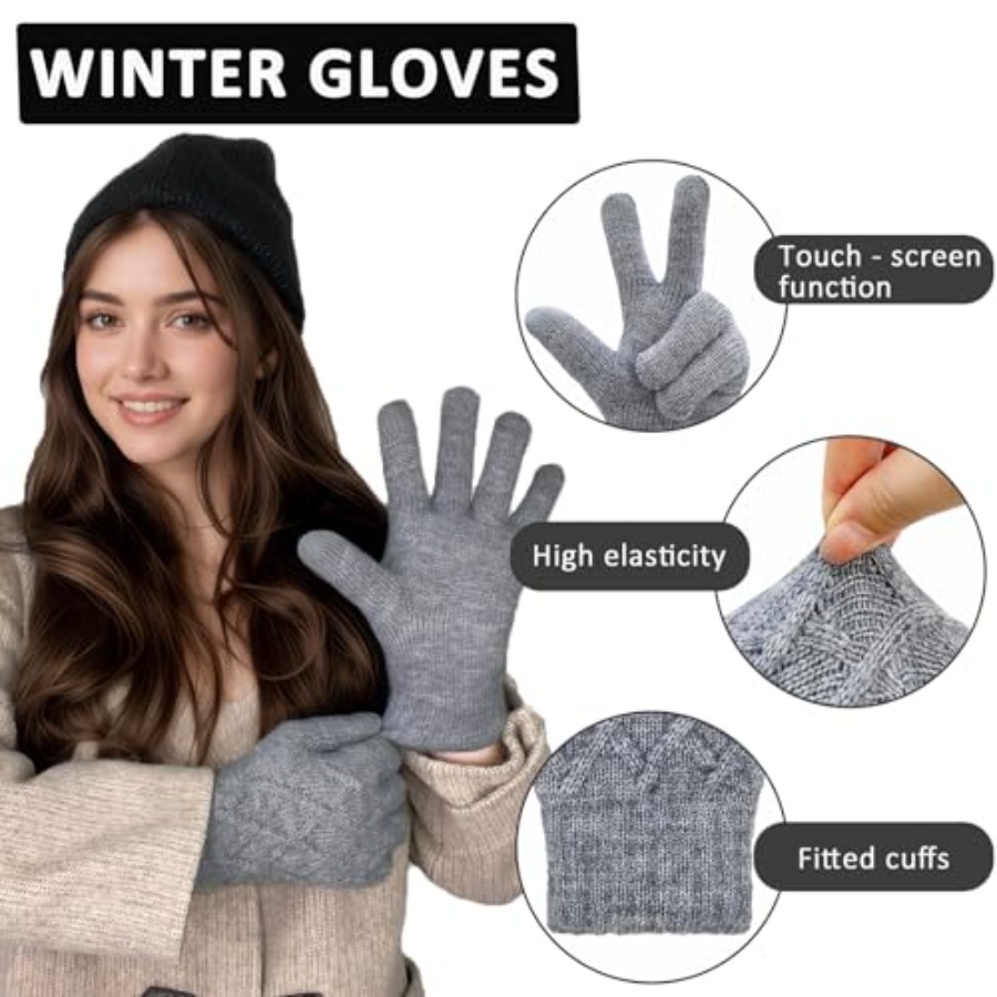 Winter Wool Gloves for Women M - Wool Glove Lined recension och pris
