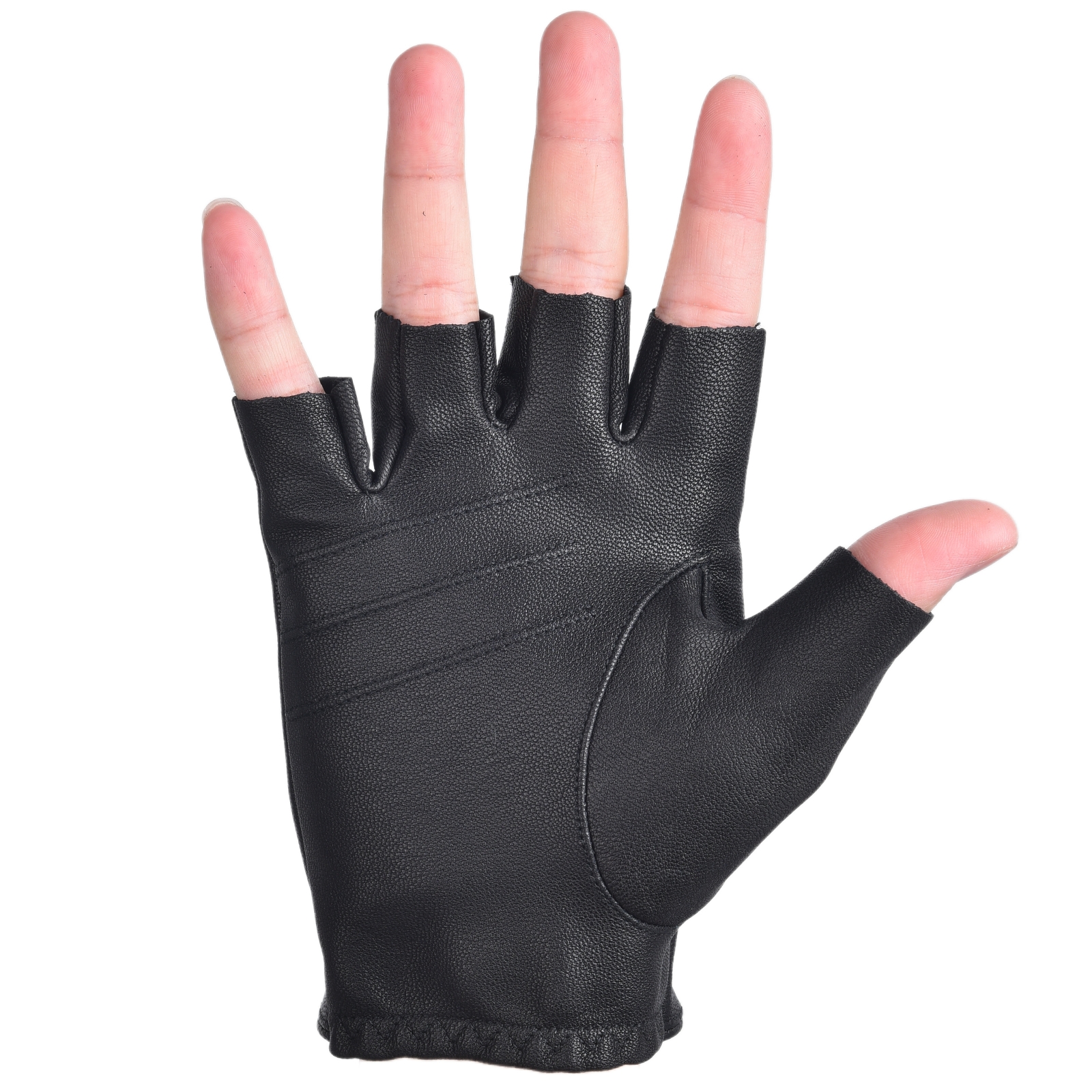 Mens Fingerless Gloves Half Fi - Leather Driving Glove recension och pris