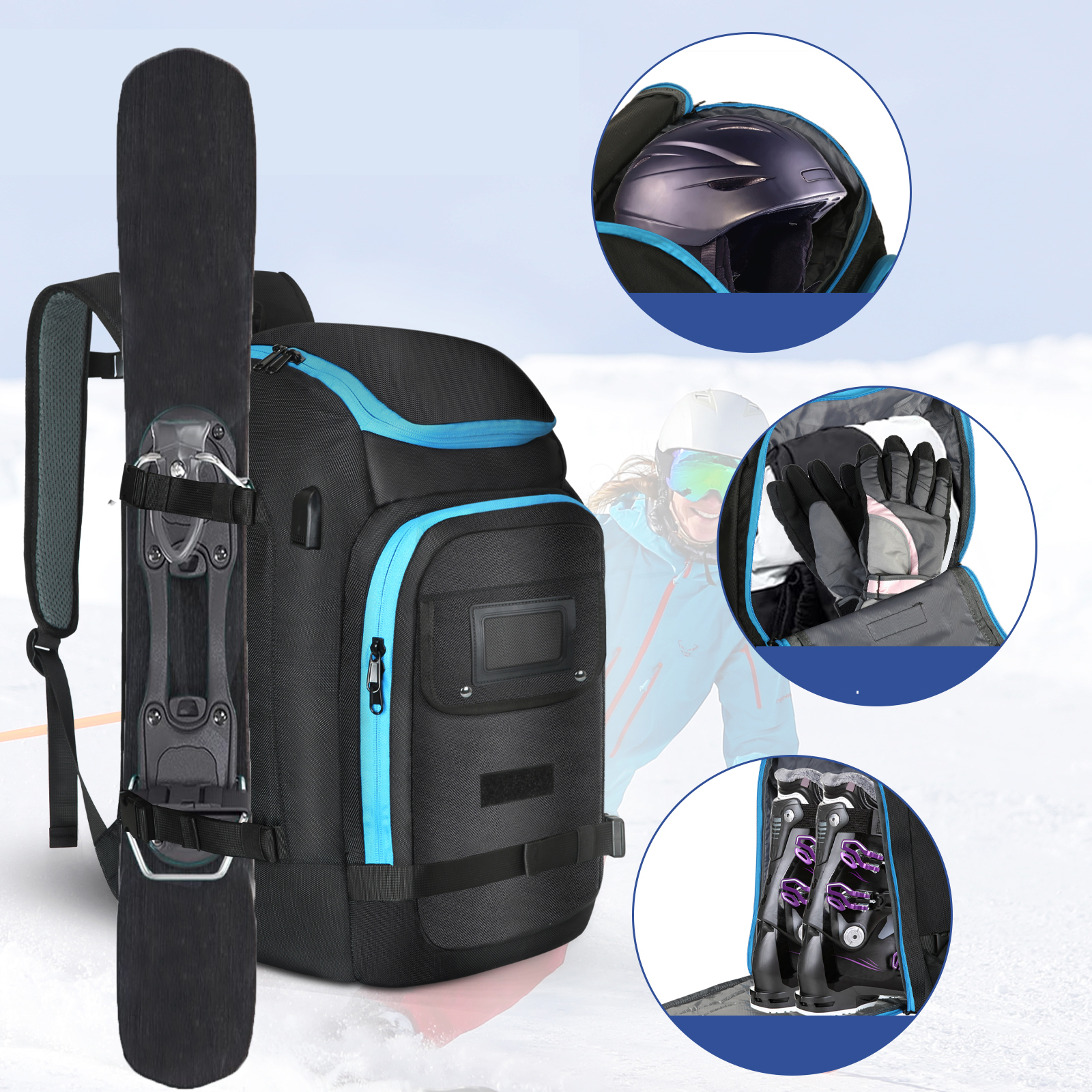 Ski Boots Bag Outdoor Skiing C - Ski Glove Waterproof recension och pris